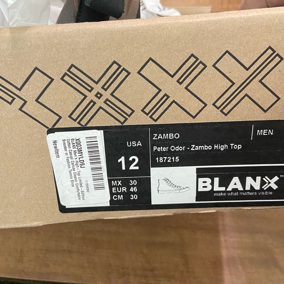 BLANX Unisex  PETER ODOR ZAMBO HIGH-TOP XY // MULTICOLOR size 12 M - Picture 5 of 9